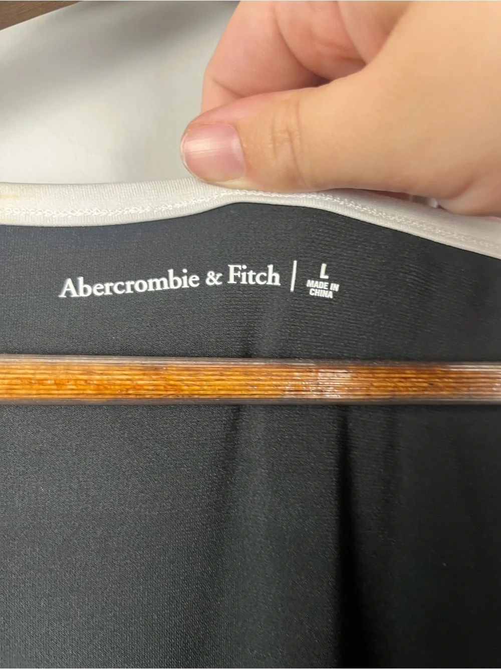 New Abercrombie & Fitch Black long sleeve maxi dress white contrasting Large